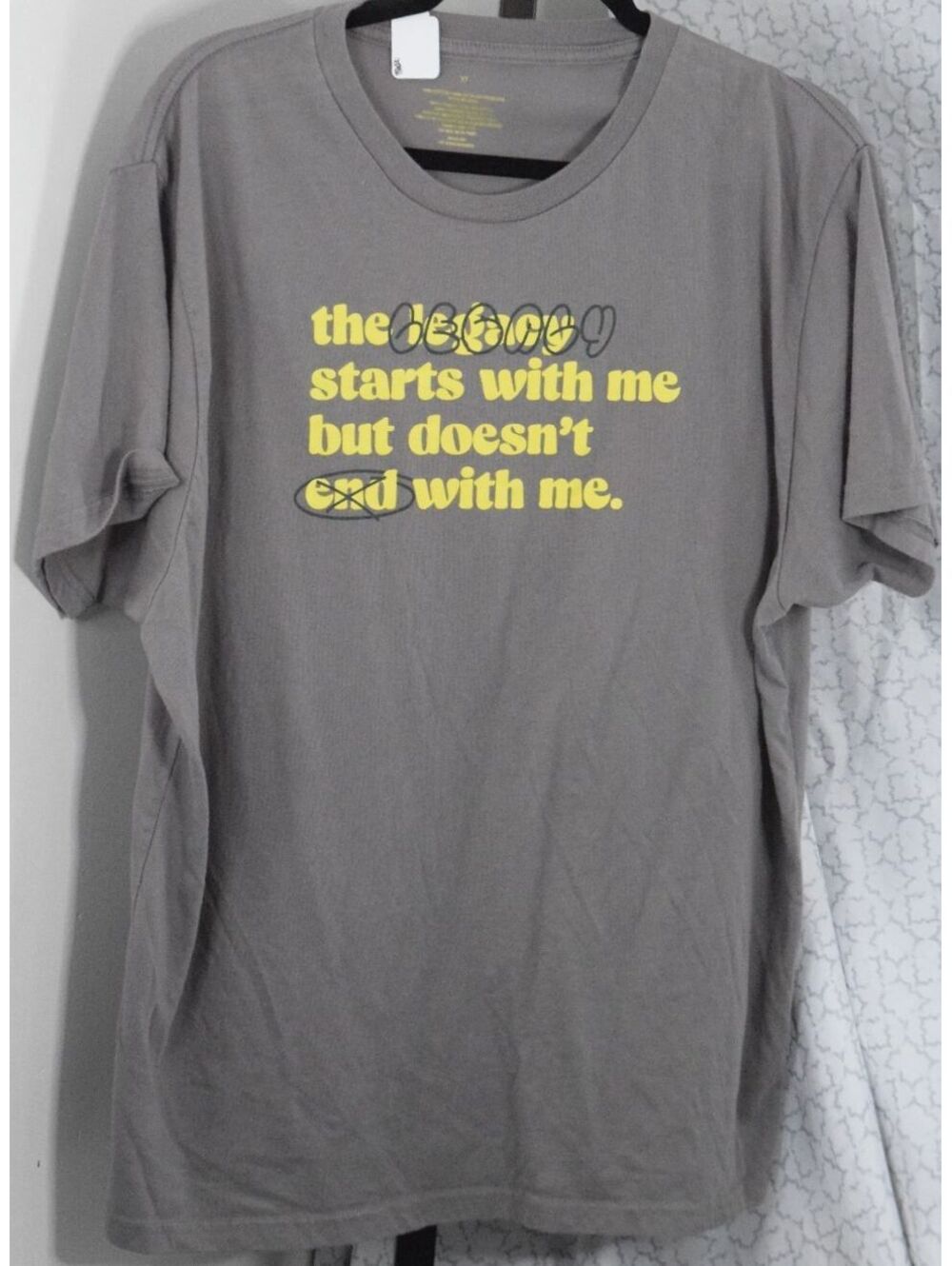 XL Olive Grey Graphic Tee Legacy Motivational Quote Streetwear T-Shirt